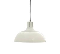 Orsina Ridged Bowl Grey Pendant Light, Curved Hanging Lamp With Retro Vent Holder, Modern Ceiling Pendant Light in White Orsina White