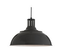 Orsina Ridged Bowl Grey Pendant Light, Curved Hanging Lamp With Retro Vent Holder, Modern Ceiling Pendant Light Orsina Grey