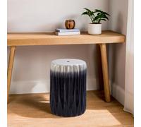 Interiors by Premier Side Table Azul Ombre Ceramic Dark Navy/Silver