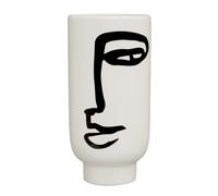 Orsina Robust Ceramic Large Black & White Face Vase, Minimalist Ceramic Flower Vase, Sleek Vase For Flowers Orsina White