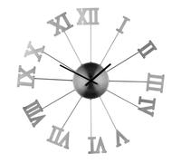 Orsina Roman Numerals Metal Wall Clock in Silver Orsina Silver