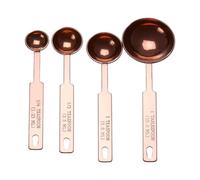 Orsina Rose Gold Measuring Spoon Set,stainless Steel Spoon Set With Engraved Labels,precise Cooking & Baking Tools