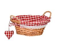 Multi-purpose Round Willow Basket, Red Gingham Lining