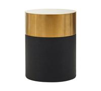Orsina Round Black Shagreen Stool