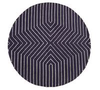Orsina Round Blue & White Rug, Hand Tufted Wool Rug With Geometric Pattern, Contemporary Area Rug For Dining Room | Size: 100 cm diameter Orsina Blue 100 cm diameter
