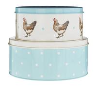 Premier Housewares Set of 2 Cake Tins - Hen Print, Multi