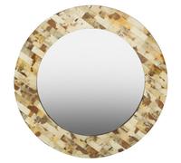Orsina Round Cream Mother Of Pearl Wall Mirror