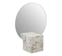 Premier Housewares Wall Mirror With Base Bathroom Mirrors With Nordic Marble Effect Mirror Wall White Bathroom Block Styles Free Standing Mirrors With Sleek Design/Garden 10 x 31 x 25