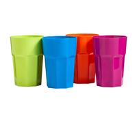 Orsina Round Set Of 4 Assorted Plastic 440ML Tumblers, Colorful Round Tumbler, Durable & Scratch Resistant Tumbler Orsina Multicolor