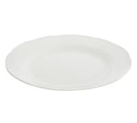 Orsina Round White Ceramic Plate, Embossed Stoneware Dinner Plate For Everyday Use, Durable Modern Serving Plate