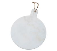 Orsina Round White Marble Paddle Chopping & Serving Board, Durable Natural Stone Board For Kitchen Use Orsina White