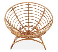 Orsina Round Woven Rattan Chair in a Cone Shape, Cane Outdoor Chair, Rattan Patio Chair, Round Rattan Arm Chair in Brown | Size: Armchair Orsina Brown Armchair
