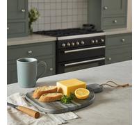 Orsina Rounded Grey Marble Chopping And Serving Board, Durable Natural Stone Board For Kitchen Use