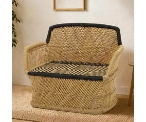 Orsina Rowan Two Seater Natural And Black Sofa