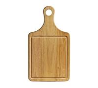Premier Housewares Rubber Wood Paddle Chopping Board with Groove, 36 x 20 x 1.5 cm