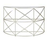 Orsina Rubia Silver Leaf Demilune Console Table
