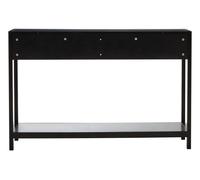 Orsina Rustic Black Wood Console Table, Ample Space Hallway Table, Eaisly Maintained Console Table With Drawers Orsina Black