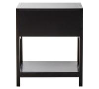 Orsina Rustic Black Wood Side Table, Functional Bed Side Table, Ample Storage Space Of Small Lounge Side Table