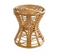 Orsina Rustic Design Grey Natural Rattan Stool, Unique Hourglass Shape Outdoor Stool, Versatile Lightweight Stool Orsina Natural