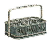 Rustic Rattan Rustic Grey Washed Rectangular Caddy Basket Premier Housewares Grey One Size