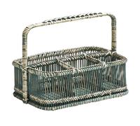 Orsina Rustic Rattan Rustic Grey Washed Rectangular Caddy Basket Orsina Grey