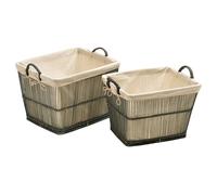 Orsina Rustic Rattan Set Of Two Washed Storage Baskets in Grey Orsina Grey