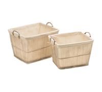 Orsina Rustic Rattan Set Of Two Washed Storage Baskets in White Orsina White