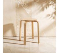 Orsina Rustic Tropical Hevea Wood Stacking Stool, Stackable Kitchen Stool For Breakfast, Durable Counter Stool