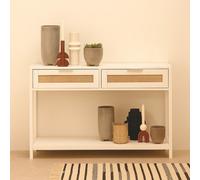 Interiors by Premier Console Table 2 Drawers Sherman White/Rattan