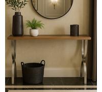 Orsina Rustic Wood Top Console Table, Rectangular Console Table, Wood & Metal Console Table, Wood Console Table in Natural Orsina Natural