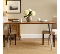 Orsina Rustic Wood Top Dining Table, Modern Rectangular Dining Table, Contemporary Wood & Metal Dining Table in Natural Orsina Natural