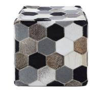 Orsina Safira Leather Patchwork Pouffe