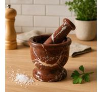 Orsina Salmo Red Marble Mortar And Pestle