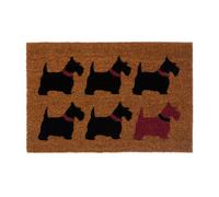 Scottie Dog Doormat, PVC Backed Coir, Natural