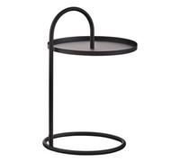 Orsina Secured Design Black Hanging Top Side Table, Space Saving And Functional Lounge Table, Side Table By Couch