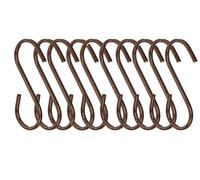 Orsina Set Of 10 Matte Rose Gold Hooks, Durable Metal S-Hooks For Hanging Kitchen Utensils Or Accessories, Sleek in Dark Grey Orsina Dark Grey
