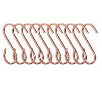 Orsina Set Of 10 Matte Rose Gold Hooks, Durable Metal S-Hooks For Hanging Kitchen Utensils Or Accessories, Sleek