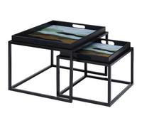 Celina Set Of Two Square Nesting Tables Premier Housewares Multi One Size