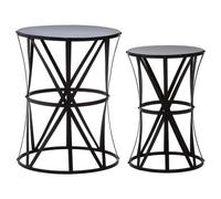 Premier Housewares Avantis Cross Design Black Tables
