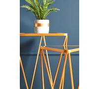 Orsina Set of 2 Gold Triangle Side Tables With Mirrored Tops, Gold Nesting Tables, Glass End Tables, Bedside Tables Orsina Gold
