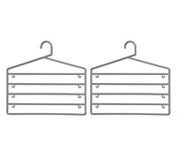 Orsina Set of 2 Grey Plastic Multi-Tier Trouser Hangers, Garment Organisers, Cloth Hanging Hanger For Wardrobe Orsina Grey
