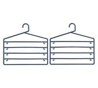 Orsina Set of 2 Grey Plastic Multi-Tier Trouser Hangers, Garment Organisers, Cloth Hanging Hanger For Wardrobe in Indigo Orsina Indigo
