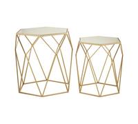Premier Housewares Avantis Set of 2 Hexagonal Side Tables