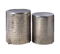 Orsina Set Of 2 Nickel Finish Stools