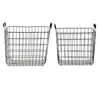 Premier Storage Baskets, Black Wire/Black Handles, Set of 2