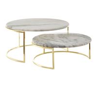 Premier Housewares Set of 2 White Marble Cake Stands