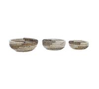 Interiors by Premier Set Of 3 Baskets With Black And White Detail
