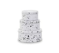 Set Of Three Speckled Storage Tins Premier Housewares White One Size