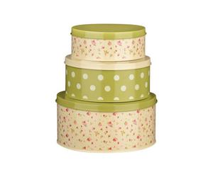 Orsina Set Of 3 Storage Tins, Charming Floral Design Canisters With Lids, Ideal For Storing Tea, Coffee, Sugar