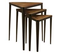 Orsina Set Of 3 Triangular Tables,luxe Bedside Tables,wooden Triangular Accent Tables For Outdoor Patio,side Tables